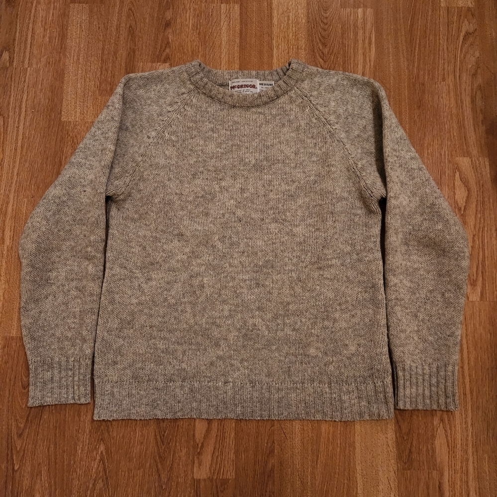 Vintage McGregor Wool Crewneck Sweater Medium Gray